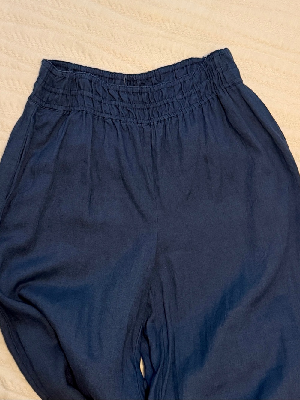 Anthropologie Somerset Linen Wide-Leg Pants – Size Small, Navy – Great Condition - Picture 4 of 6